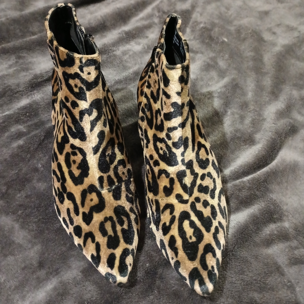 Leopard Print Kitten Low Heel Booties - image 4